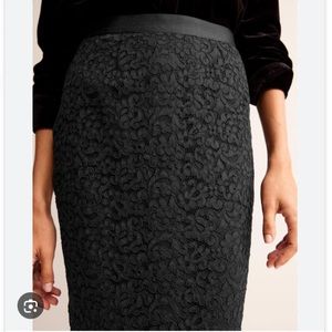 Boden black lace pencil skirt